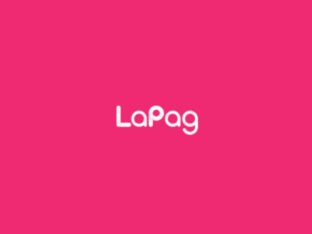 Logo da LaPag sobre fundo rosa para representar o tema LaPag